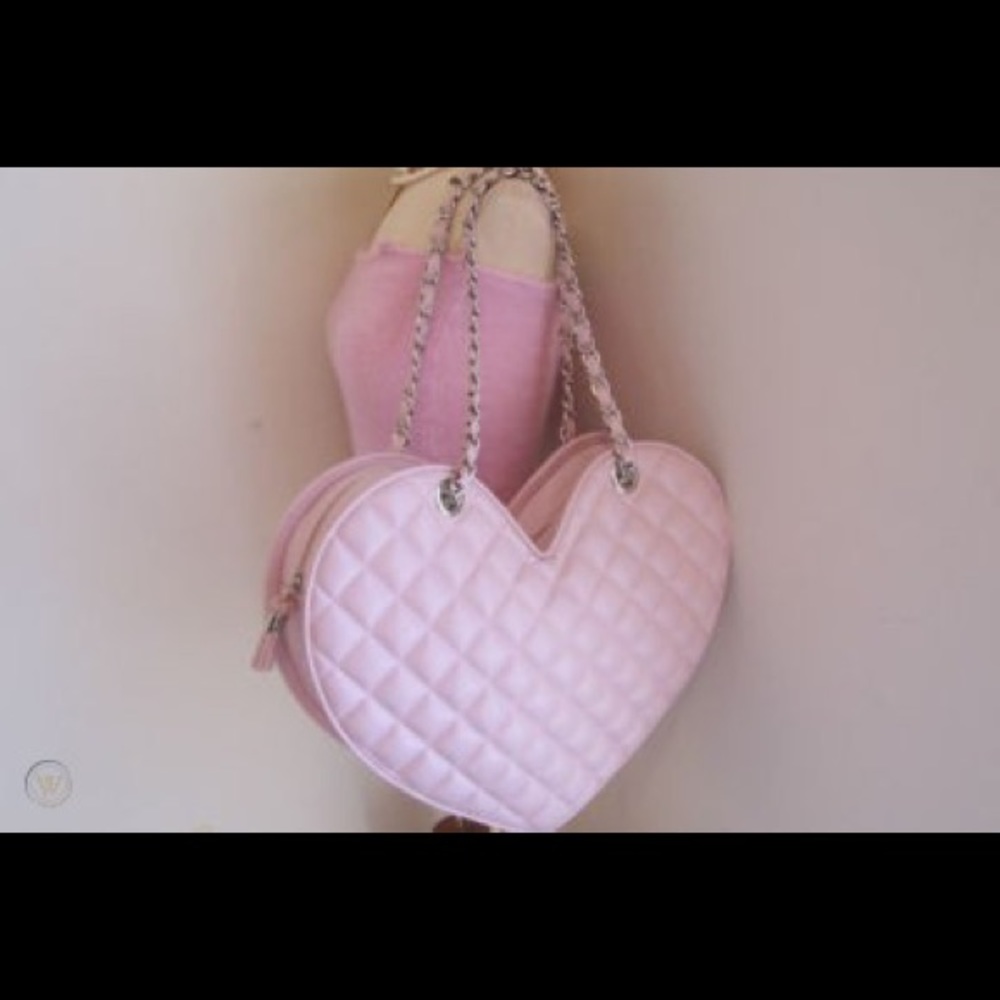 WANTED - Bebe Pink Heart-Shaped Purse